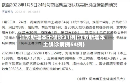 江苏新增本土确诊31例(江苏新增本土确诊病例54例)-第1张图片