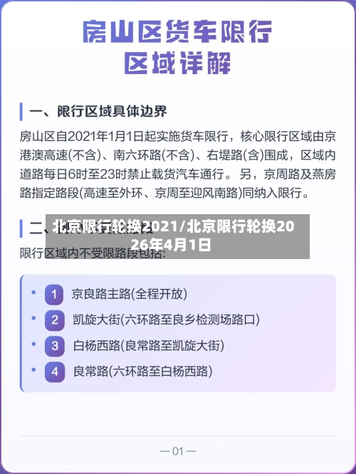 北京限行轮换2021/北京限行轮换2026年4月1日-第1张图片