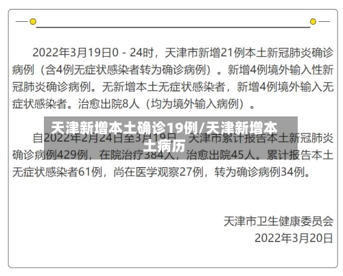 天津新增本土确诊19例/天津新增本土病历-第1张图片