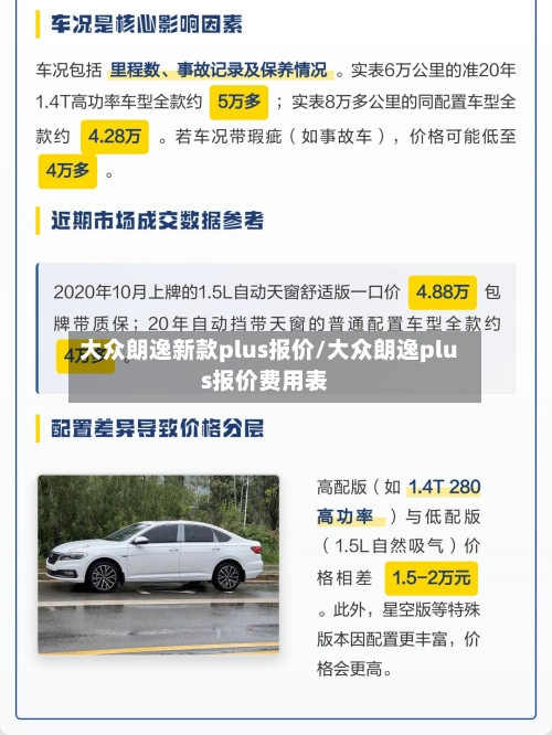 大众朗逸新款plus报价/大众朗逸plus报价费用表-第1张图片