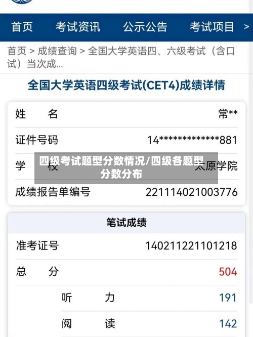 四级考试题型分数情况/四级各题型分数分布-第1张图片