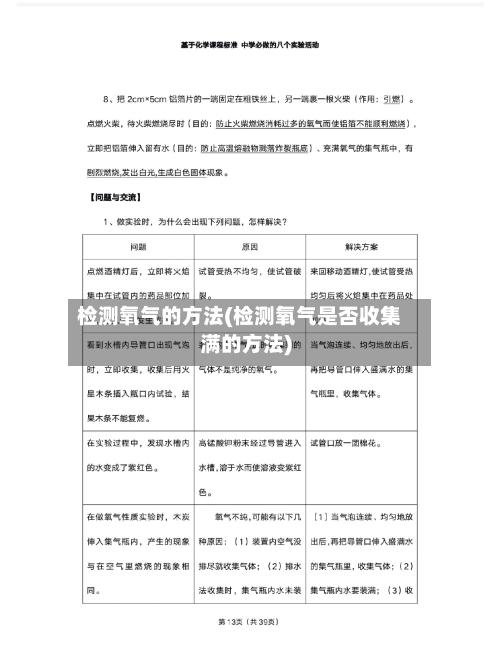 检测氧气的方法(检测氧气是否收集满的方法)-第1张图片