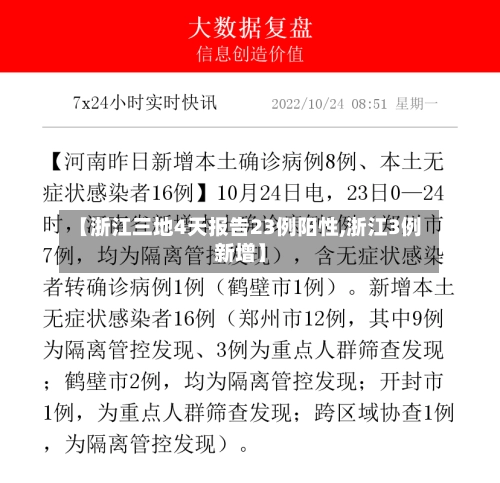 【浙江三地4天报告23例阳性,浙江3例新增】-第1张图片
