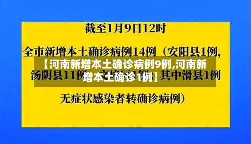 【河南新增本土确诊病例9例,河南新增本土确诊1例】
