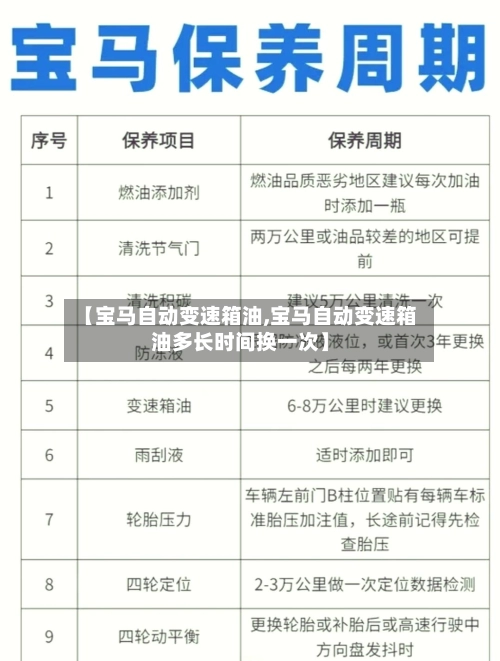 【宝马自动变速箱油,宝马自动变速箱油多长时间换一次】-第1张图片