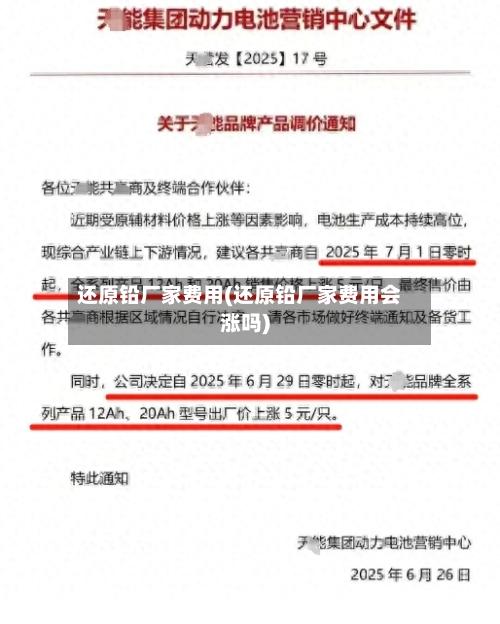 还原铅厂家费用(还原铅厂家费用会涨吗)-第1张图片