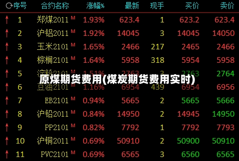 原煤期货费用(煤炭期货费用实时)