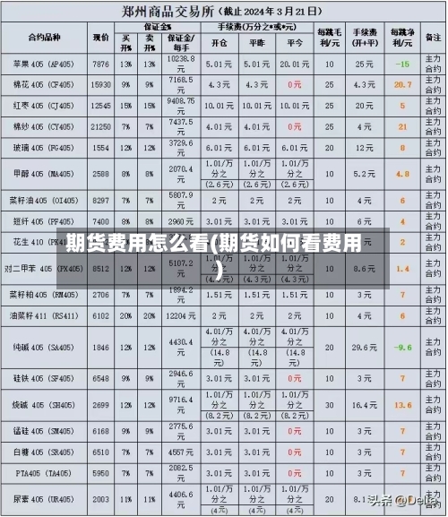 期货费用怎么看(期货如何看费用)