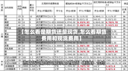 【怎么看是期货还是现货,怎么看期货费用和现货费用】-第3张图片