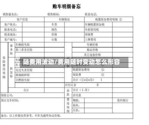 随费用波动/费用随时变动怎么形容-第3张图片